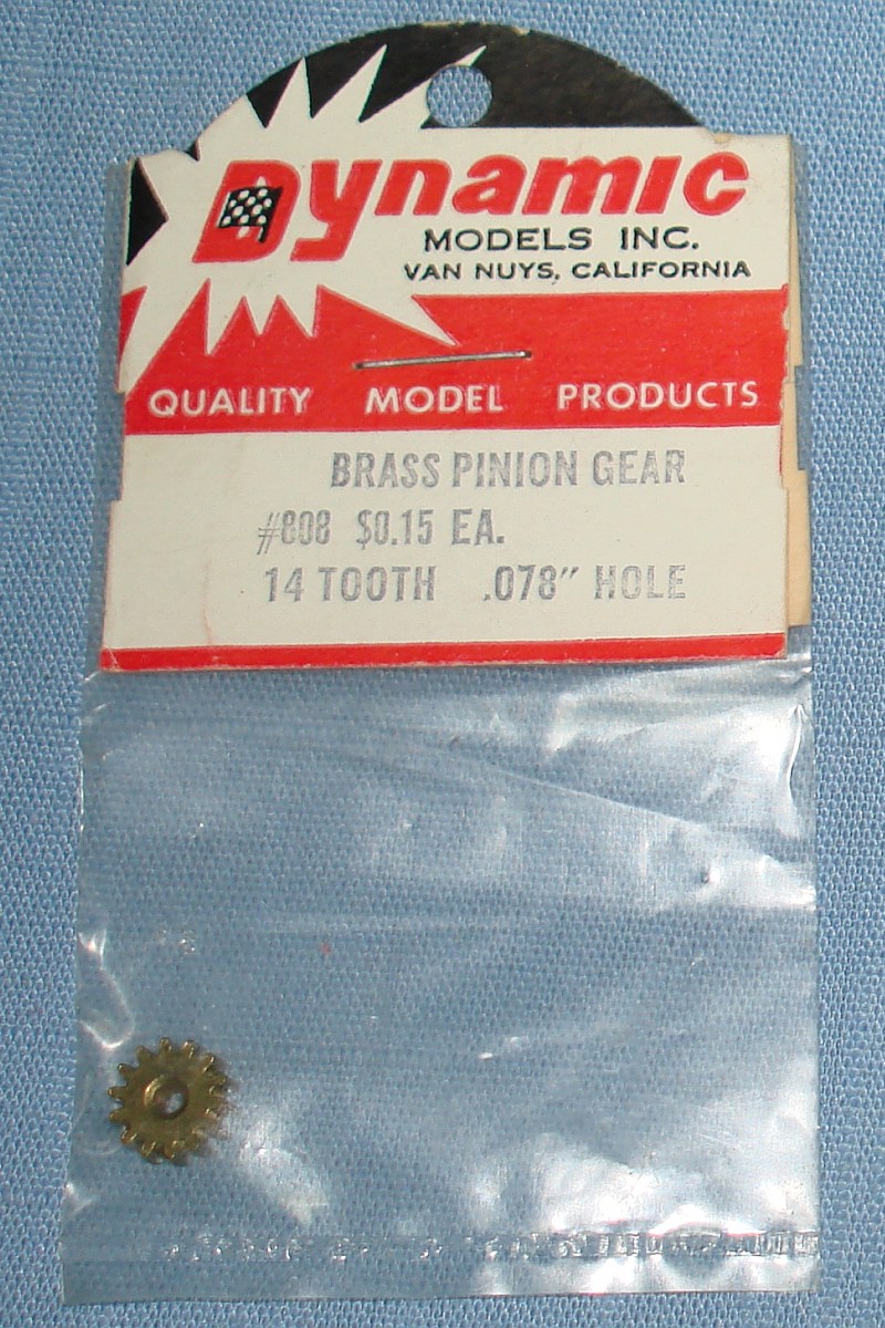 Dynamic Models 1:24 Slot Car Racing 14T Tooth Brass Pinion Gear #808 Dynamic Models 1:24 Slot Car Racing 14T Tooth Brass Pinion Gear #808