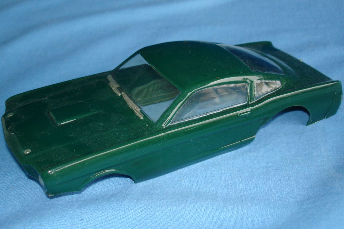Unknown Vintage 1:24 Scale Slot Car Racing Clear Painted Body Ford Mustang Fastback Hood Unknown Vintage 1:24 Scale Slot Car Racing Clear Painted Body Ford Mustang Fastback Hood