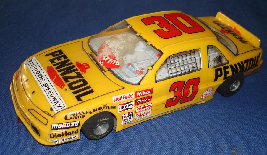 Vintage 124 Scale Slot Car Racing Custom Chassis Lexan Body NASCAR Stocker