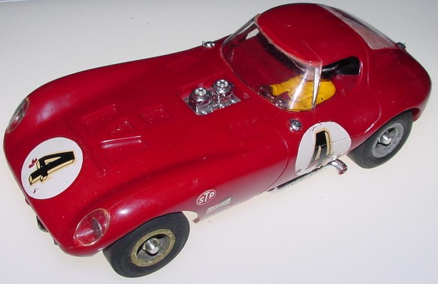 Cox 124 Scale Red Cheetah Slot Car Runner Hood Roof