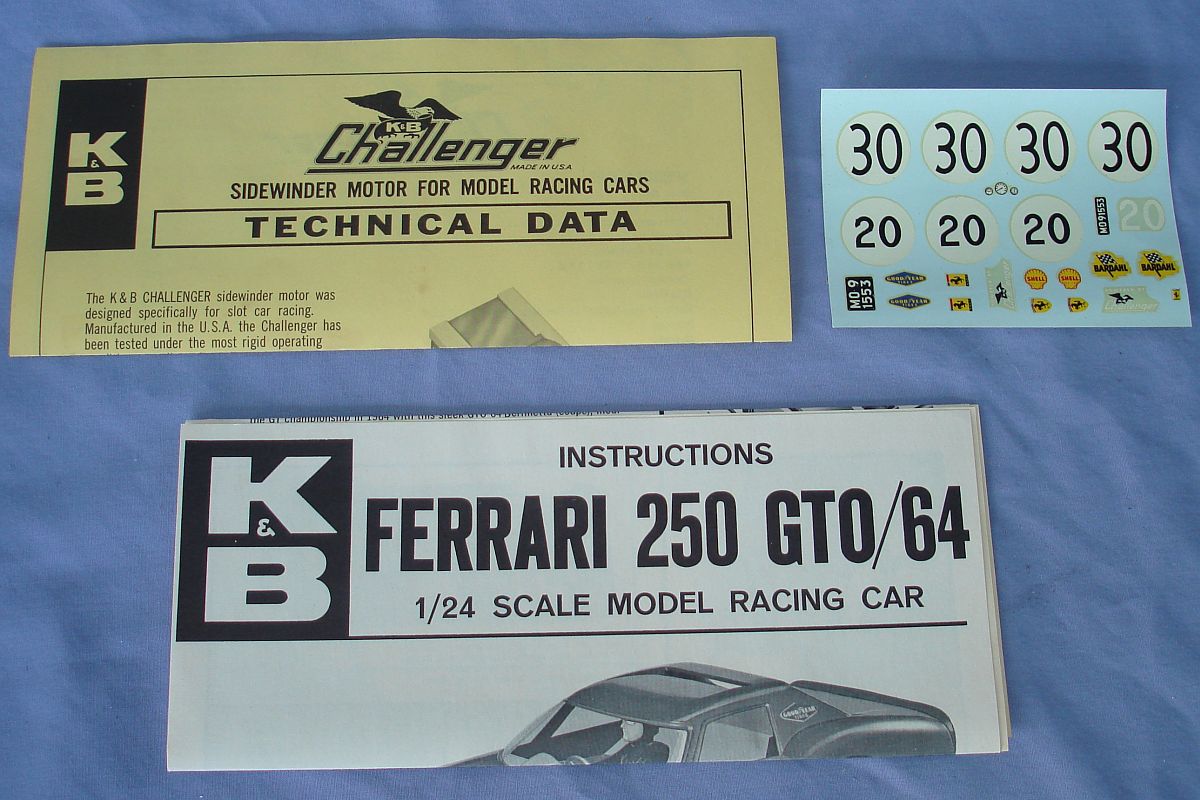 Aurora 1:24 Scale Slot Car Racing Ferrari 250 GTO Sidewinder Chassis Kit 1803Motor Decals Instructions Aurora 1:24 Scale Slot Car Racing Ferrari 250 GTO Sidewinder Chassis Kit 1803Motor Decals Instructions