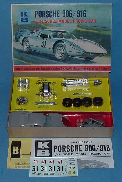 KB 1:24 Scale Porsche 906 916 Slot Car Racing Body Model Kit #1802 Box & Contents