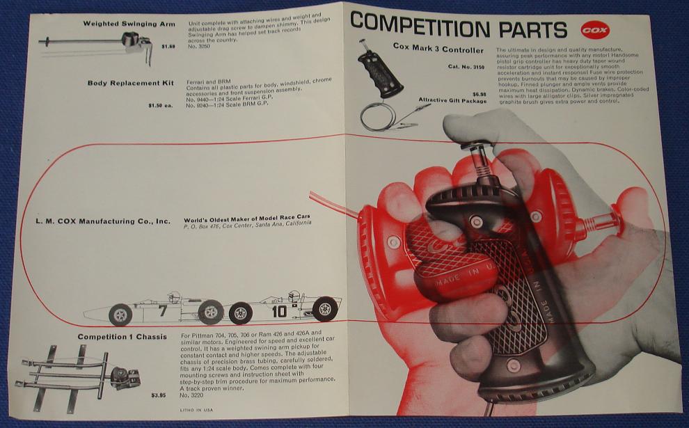 Cox 124 132 Scale Slot Car Racing Competition Parts Accessories Pamphlet