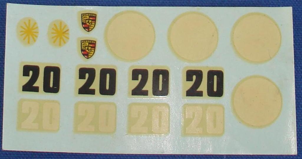 Strombecker 1/24 Scale Porsche Slot Car Decal Sheet