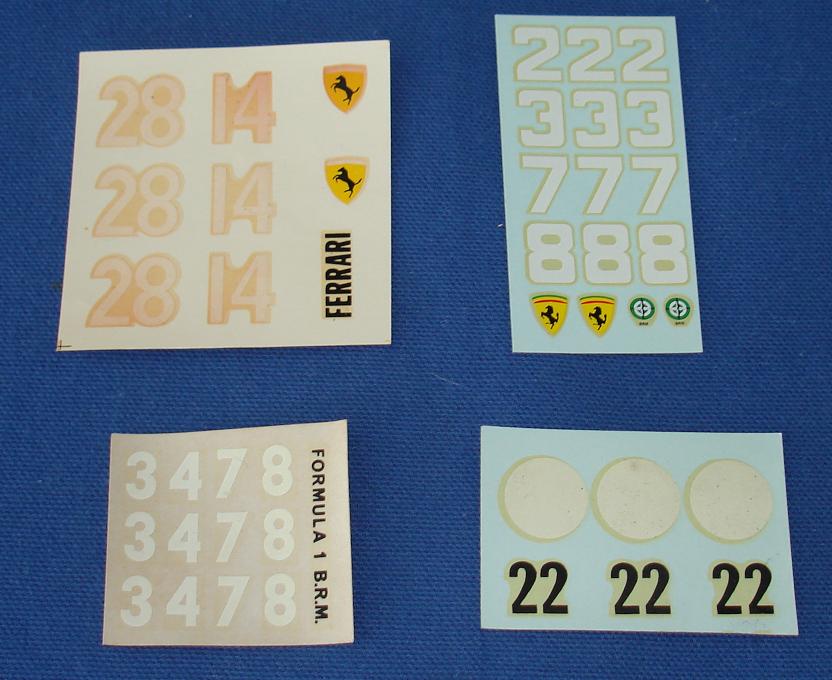 Vintage 1/24 1/32 Scale Slot Car Waterslide Decal Sheets
