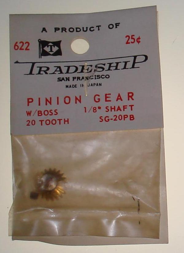 Vintage 1:24 Scale Slot Car Racing Chassis Motor Tradeship 20T Brass Pinion Gear