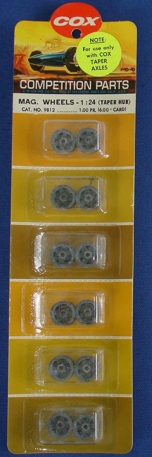 Cox 1:24 Electric Road Racing Slot Car Competition Magnesium MAG Wheels Taper HUB