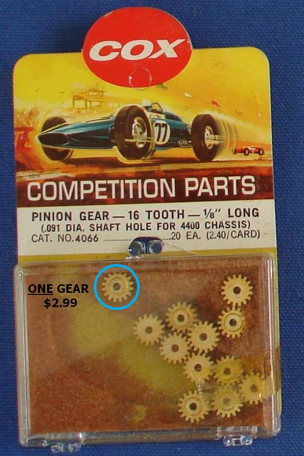 Cox 1:24 Electric Road Racing Slot Car Competition Chassis Pinion Gear 16T Cox 1:24 Electric Road Racing Slot Car Competition Chassis Pinion Gear 16T