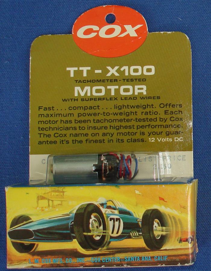 Cox 1:24 Electric Road Racing Slot Car Competition TT-X100 Chassis Motor 12T