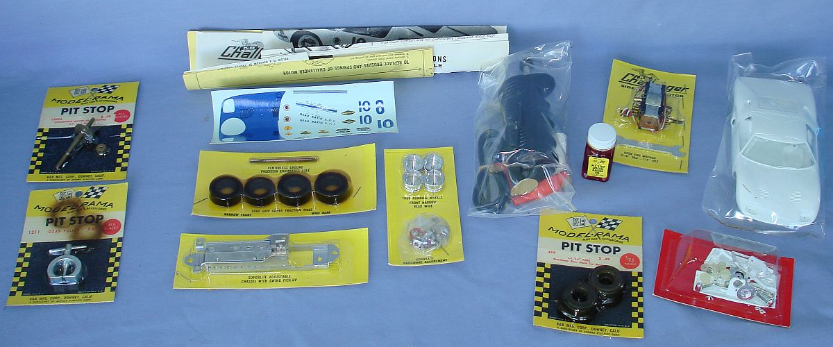 Sears K&B 1:25 Scale Slot Car Racing Challenger Body Chassis Tires Motor Decals Sears K&B 1:25 Scale Slot Car Racing Challenger Body Chassis Tires Motor Decals