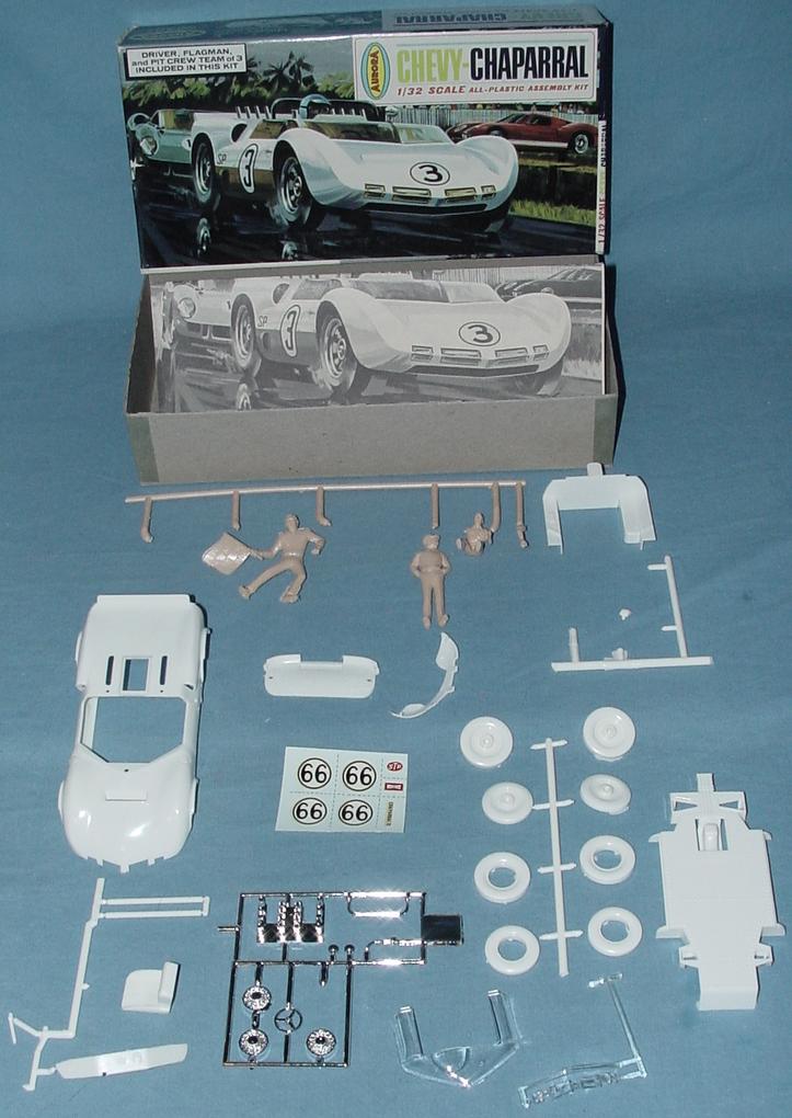 Aurora 1:32 Chevy Chaparral Slot Car Racing Body Model Kit Contents