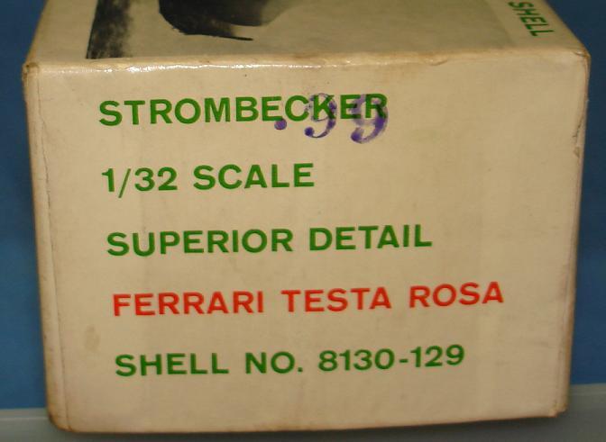Strombecker 1:32 Ferrari Testa Rosa Slot Car Kit Contents