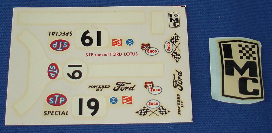 IMC STP ENCO Ford Lotus Slot Car Decal Sheet