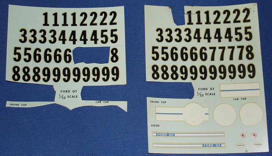 1/32 Scale Ford GT Slot Car Decal Sheets