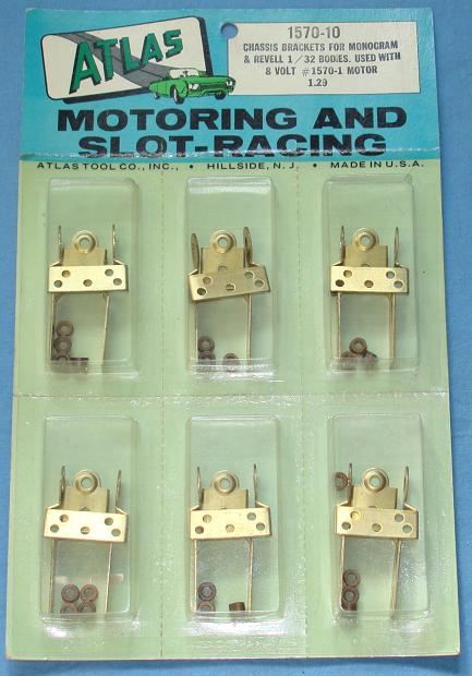 Atlas Slot Car Home Racing Parts #1570-10 Chassis Monogram Revell Brass Chassis Brackets