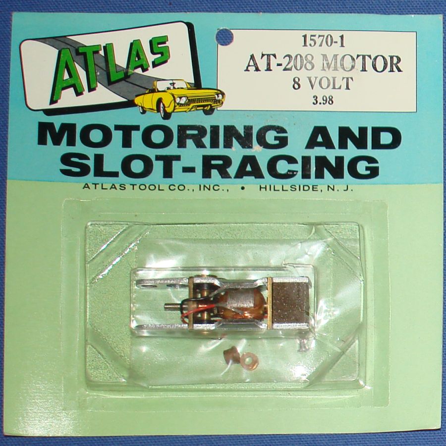 Atlas Slot Car Home Racing Parts #1570-1 AT-208 8V Chassis Motor Atlas Slot Car Home Racing Parts #1570-1 AT-208 8V Chassis Motor