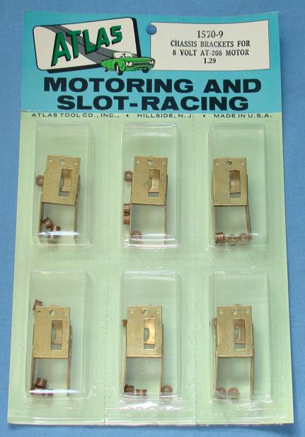 Atlas Slot Car Home Racing Parts #1570-9 Brass Chassis Brackets AT208 8V Motor