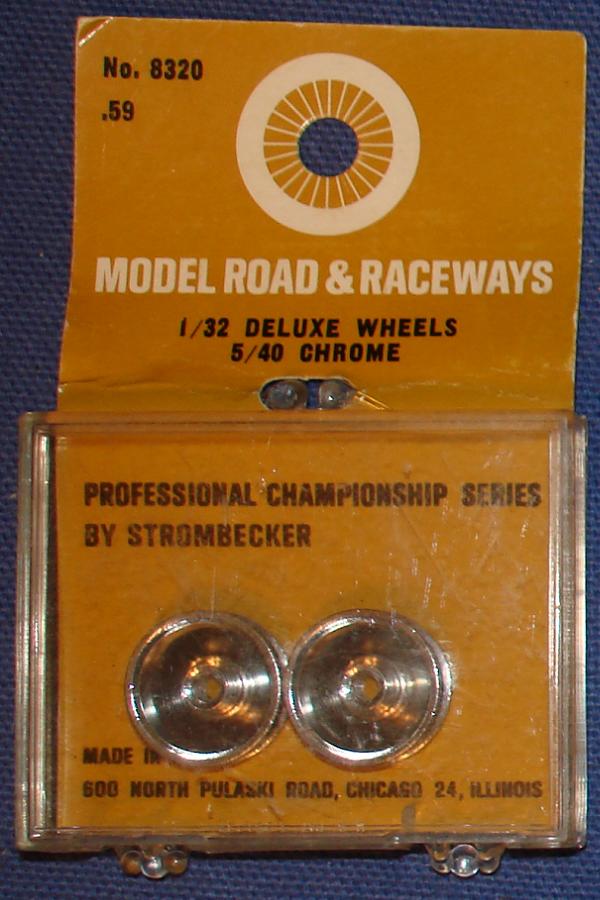 Strombecker 1/32 Electric Road Racing Slot Car Deluxe Chrome Wheels
