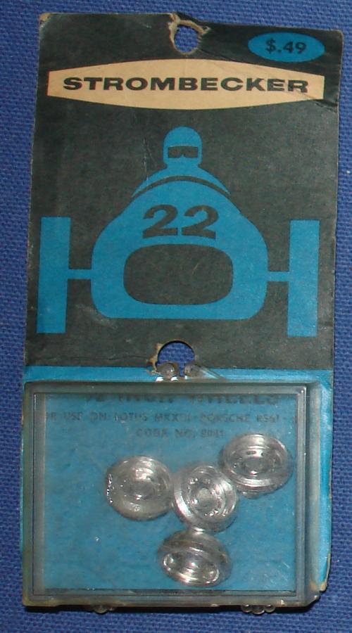 Strombecker 1/32 Electric Road Racing Lotus MKXIX, Porsche RS61 & BRM Slot Car Chrome Wheels