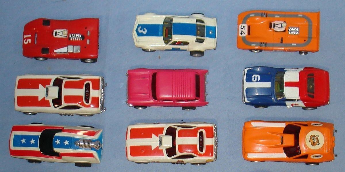 AURORA AFX SLOT CAR RACING RUNNERS LOT 9 BODIES CHASSIS HOODS ROOFS