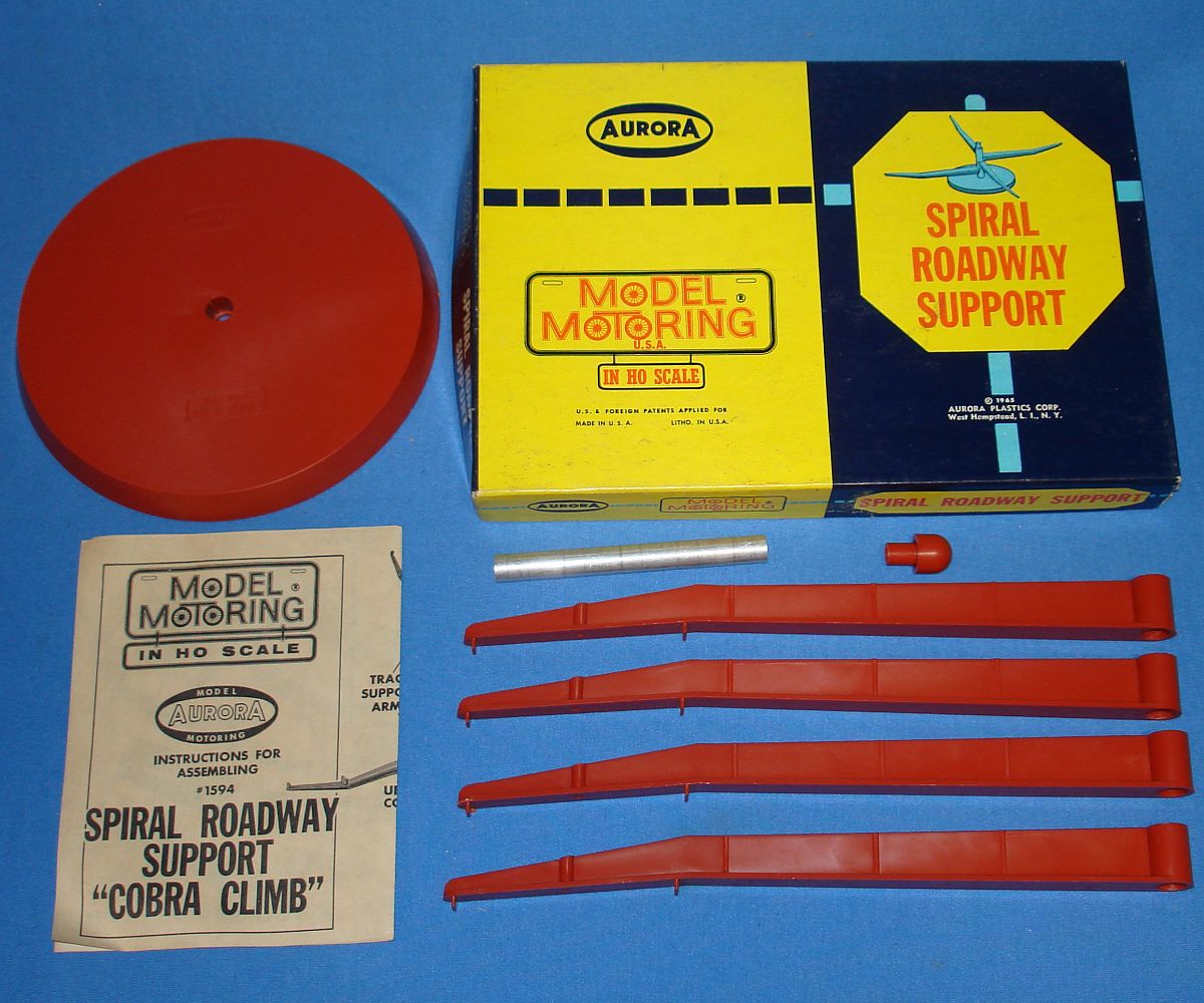 Aurora Model Motoring HO Scale Slot Car Racing Track Spiral Support Roadway Cobra Climb #1594 Aurora Model Motoring HO Scale Slot Car Racing Track Spiral Support Roadway Cobra Climb #1594