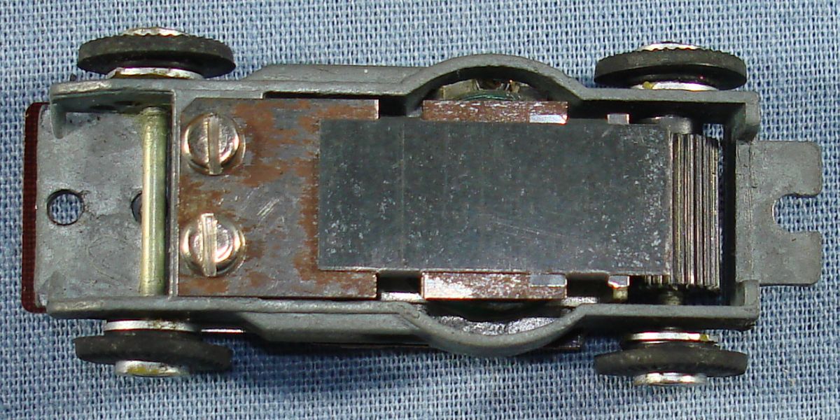 Vintage Aurora Model Motoring Vibrator Slot Car Black Ford Thunderbird Chassis Reed