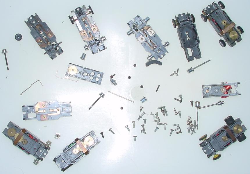 Aurora Model Motoring Thunder Jet 500 Motors Slot Car Racing Chassis Lot