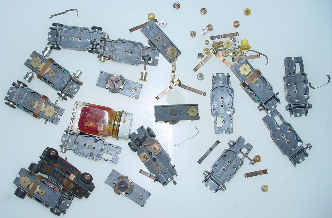 Aurora Model Motoring Thunder Jet 500 Motors Slot Car Racing Chassis Lot