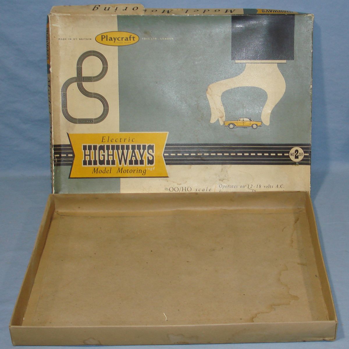 Playcraft Highways HO Scale Electric Model Motoring Slot Car Racing Track Set #2 Box Lid & Bottom Playcraft Highways HO Scale Electric Model Motoring Slot Car Racing Track Set #2 Box Lid & Bottom