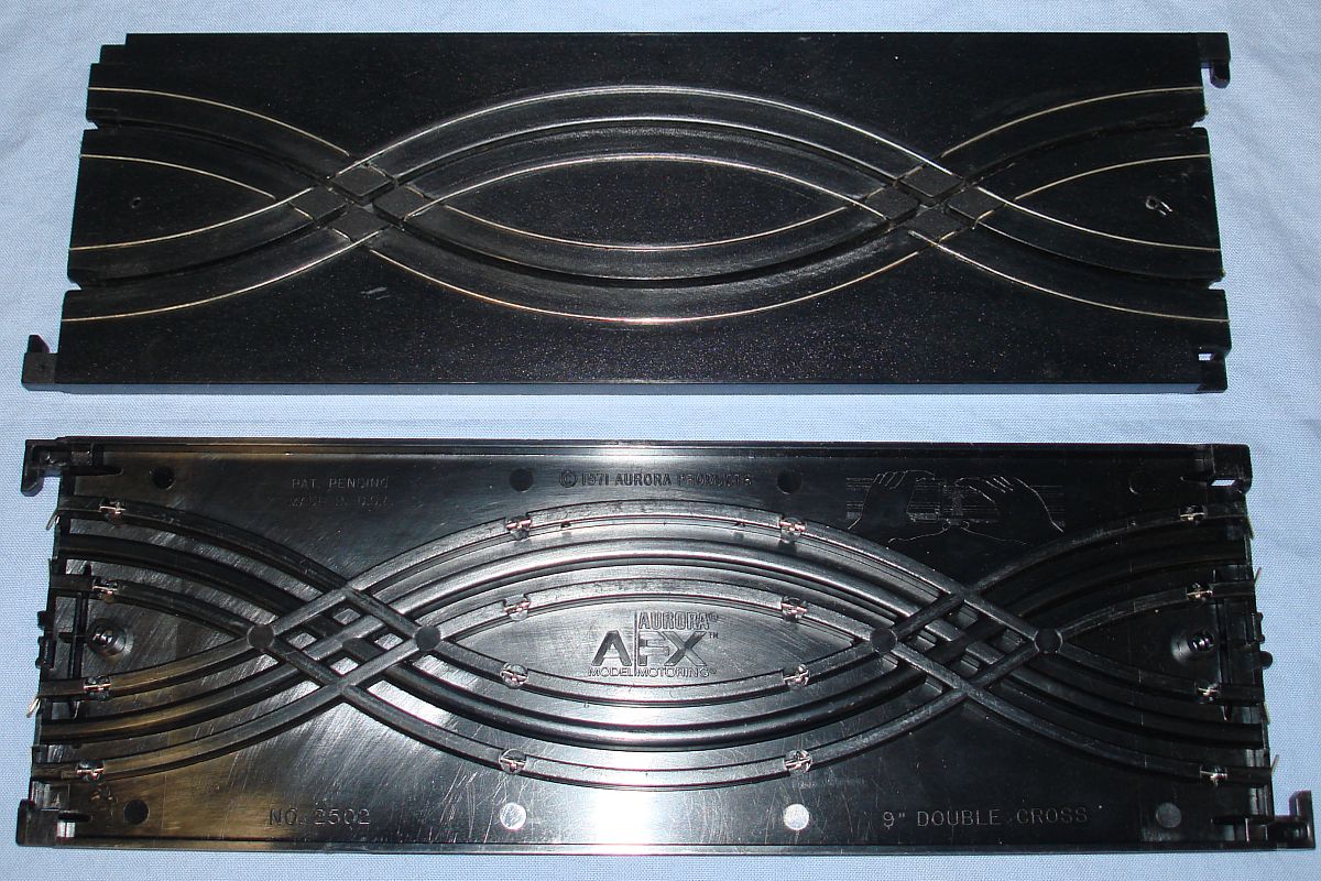 Aurora AFX HO Scale Slot Car Racing 9 Inch Double Cross Straight Track Section Aurora AFX HO Scale Slot Car Racing 9 Inch Double Cross Straight Track Section