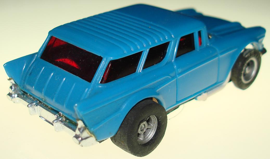 Box 55 AFX 57 Chevy Nomad HO Blue Body Slot Car Hatch