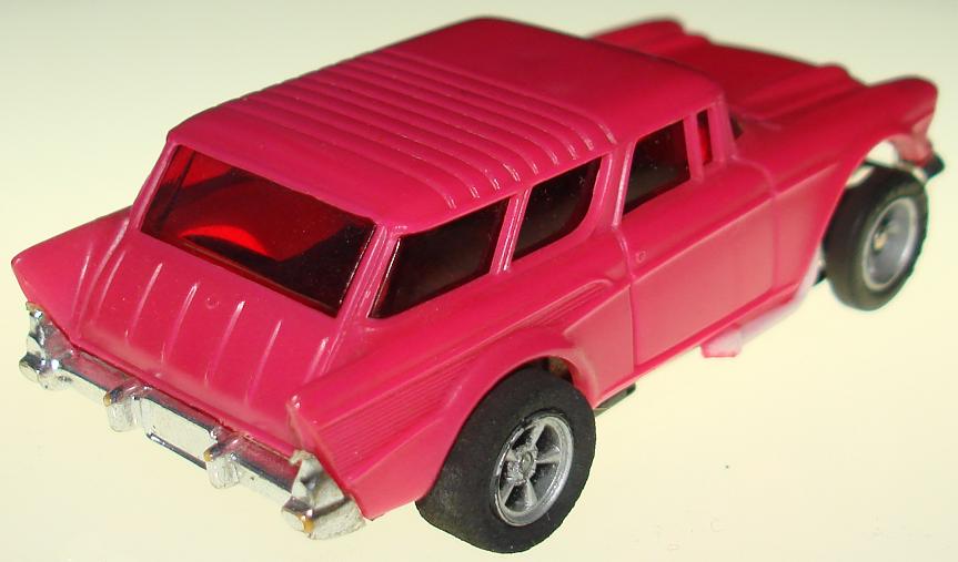 Box 55 AFX 57 Chevy Nomad HO Magenta Body Slot Car Hatch