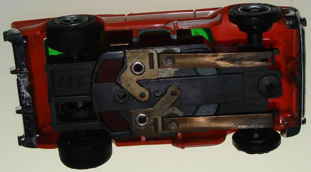 Box 55 AFX 57 Chevy Nomad HO Orange Body Slot Car Chassis