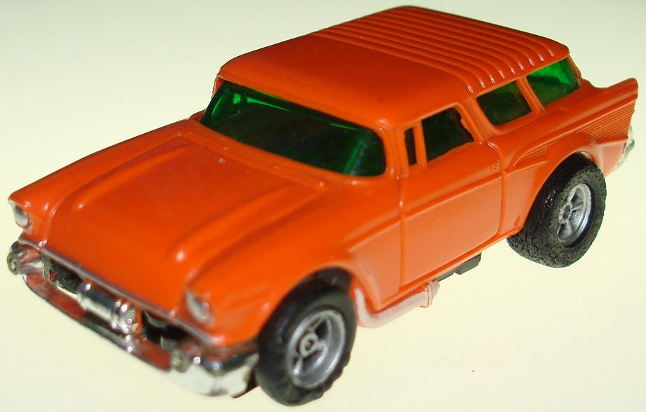 Box 55 AFX 57 Chevy Nomad HO Orange Body Slot Car Hood