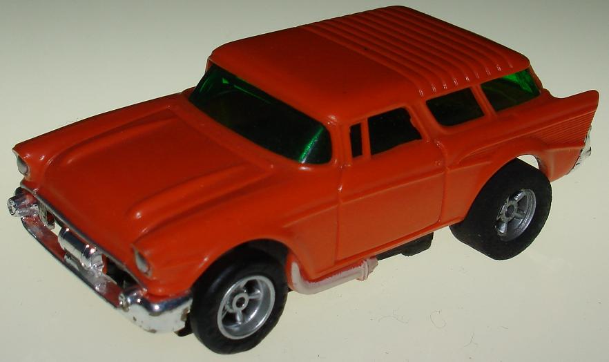 Box 55 AFX 57 Chevy Nomad HO Orange Body Slot Car Hood