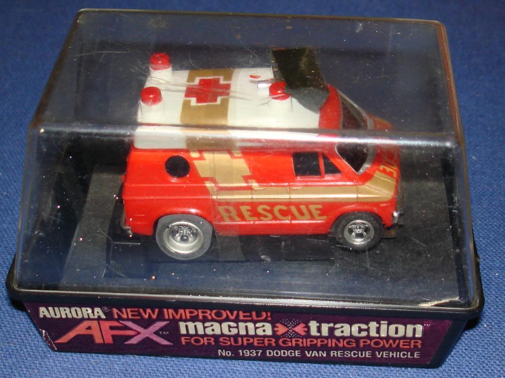Aurora AFX Magna Traction Dodge Rescue Van Vehicle Slot Car MIB Passenger Door