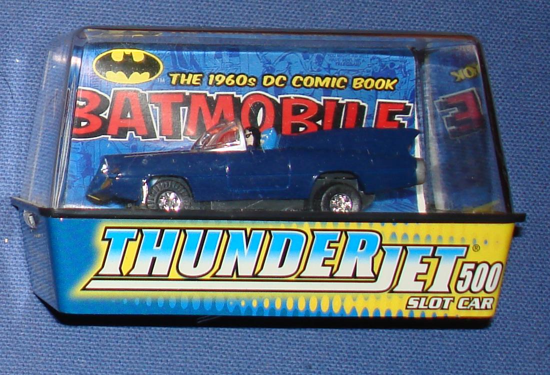Johnny Lightning Thunderjet 500 DC Comic Book Blue Batmobile SlotCar