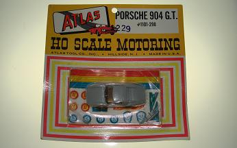 Atlas HO Slot Car Grey Porsche 904 1101 NMOC