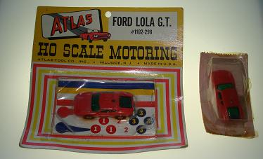 Atlas HO Slot Car Red Ford Lola GT 1102 NMOC