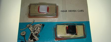 Atlas HO Slot Car Tan Pontiac Grand Prix Yellow Chevrolet Impala