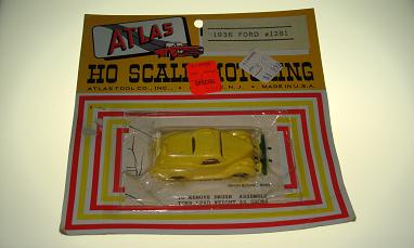 Atlas HO Slot Car Lemon 1936 Ford Coupe NMOC