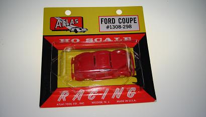 ATLAS HO SCALE MOTORING SLOT CARS RED 1936 FORD COUPE CARDED CAR #1308 NMOC ATLAS HO SCALE MOTORING SLOT CARS RED 1936 FORD COUPE CARDED CAR #1308 NMOC