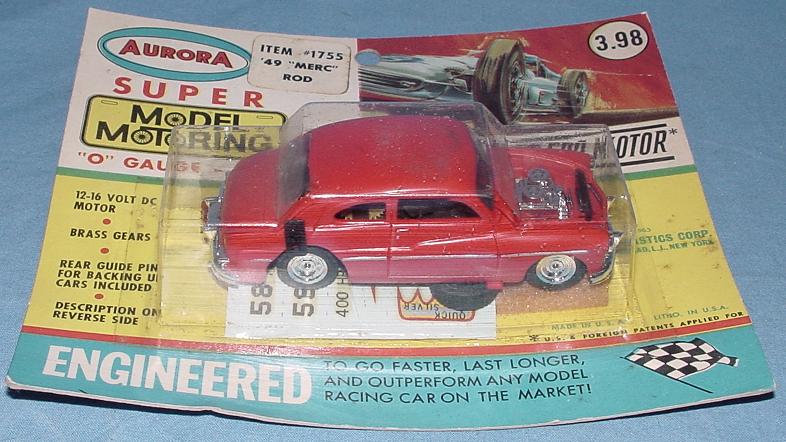 Aurora Super Model Motoring 1/4 Scale O Gauge Slot Car Racing 49 Merc Hot Rod #1755