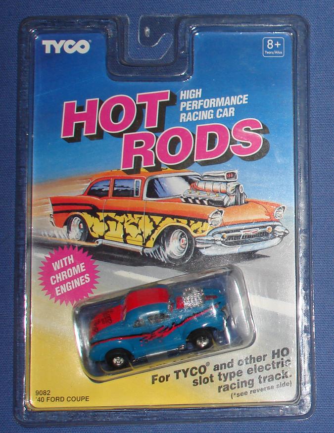 Tyco HO 1940 Ford Coupe Blue & Red Slot Car