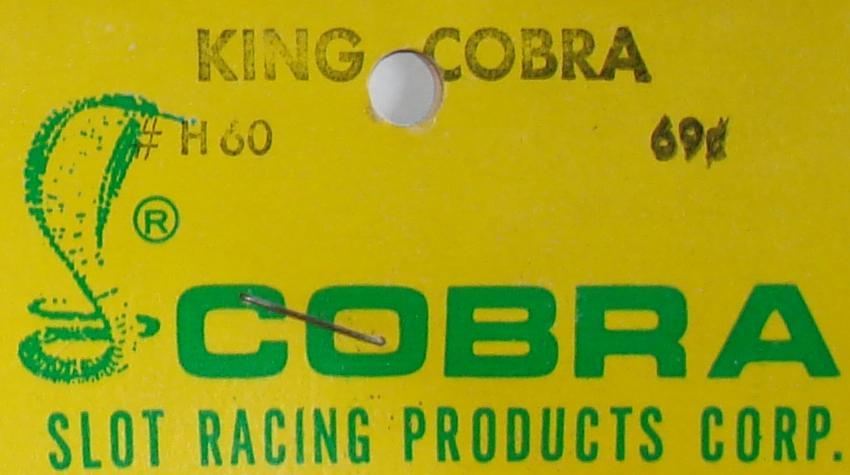 Cobramite King Cobra HO Slot Car Racing Bodies H60 Package Header Card