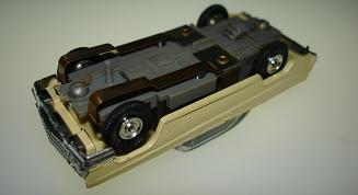 Atlas HO Slot Car Yellow Chevrolet Impala Chassis