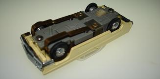 Atlas HO Slot Car Yellow Chevrolet Impala Chassis