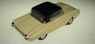 Atlas HO Slot Car Yellow Ford Thunderbird