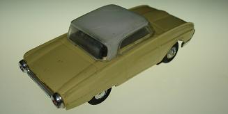 ATLAS HO SLOT CARS 1277 YELLOW WHITE FORD THUNDERBIRD T-BIRD CHROME BUMPERS