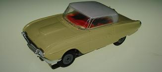 Atlas HO Slot Car Yellow Ford Thunderbird